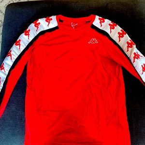 Kappa Long Sleeve Shirt, Red, Size Large